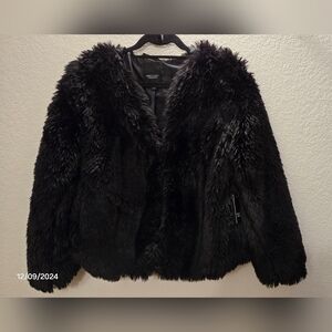NWT Simply Vera Faux Fur Coat/Jacket Black Women’s Size L
